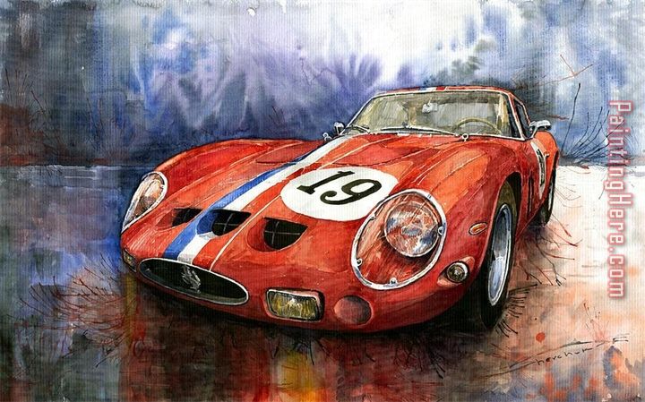 Ferrari 250 Gto painting - Leroy Neiman Ferrari 250 Gto art painting